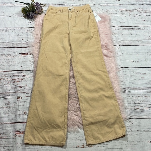 NWT Re/done 70's Ultra High Rise Birch Corduroy Wide Leg Pants - Picture 2 of 12